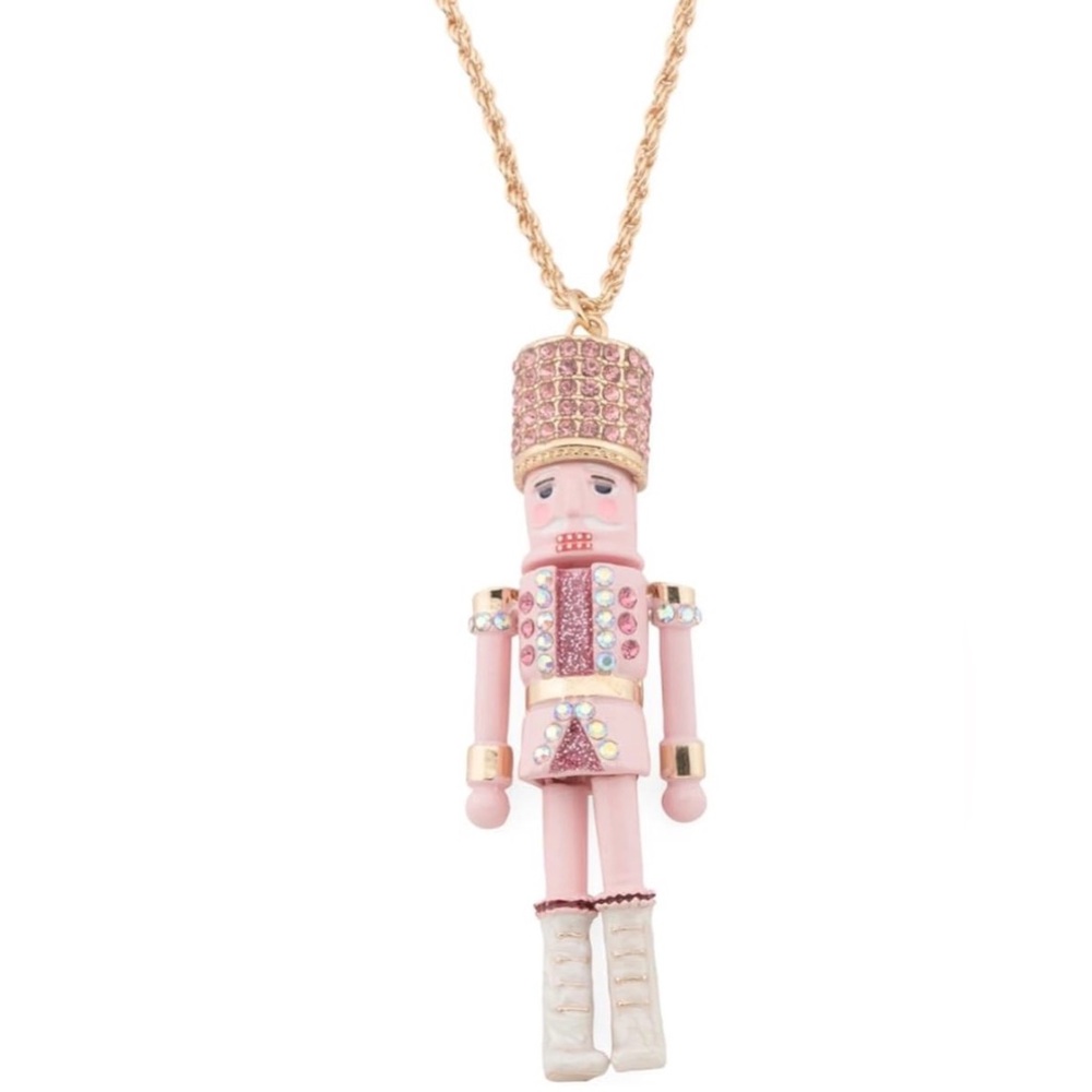 Betsey Johnson Pink Nutcracker Necklace